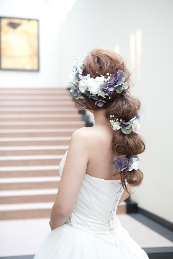 花嫁 髪型 三つ編み