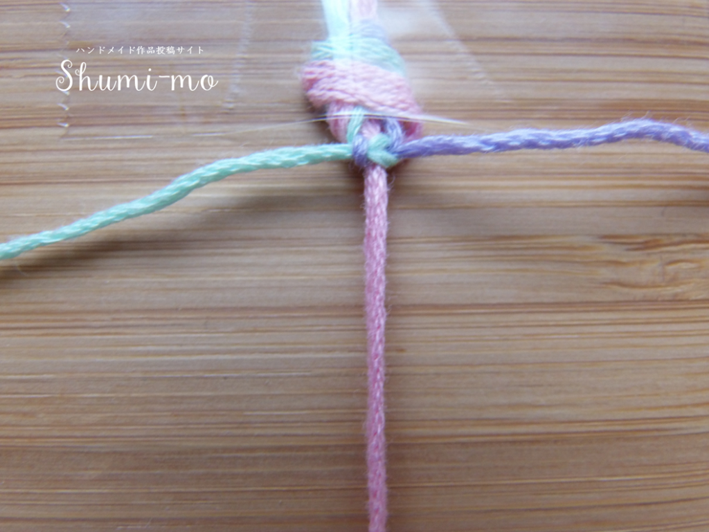 14ミサンガ平編み編み方