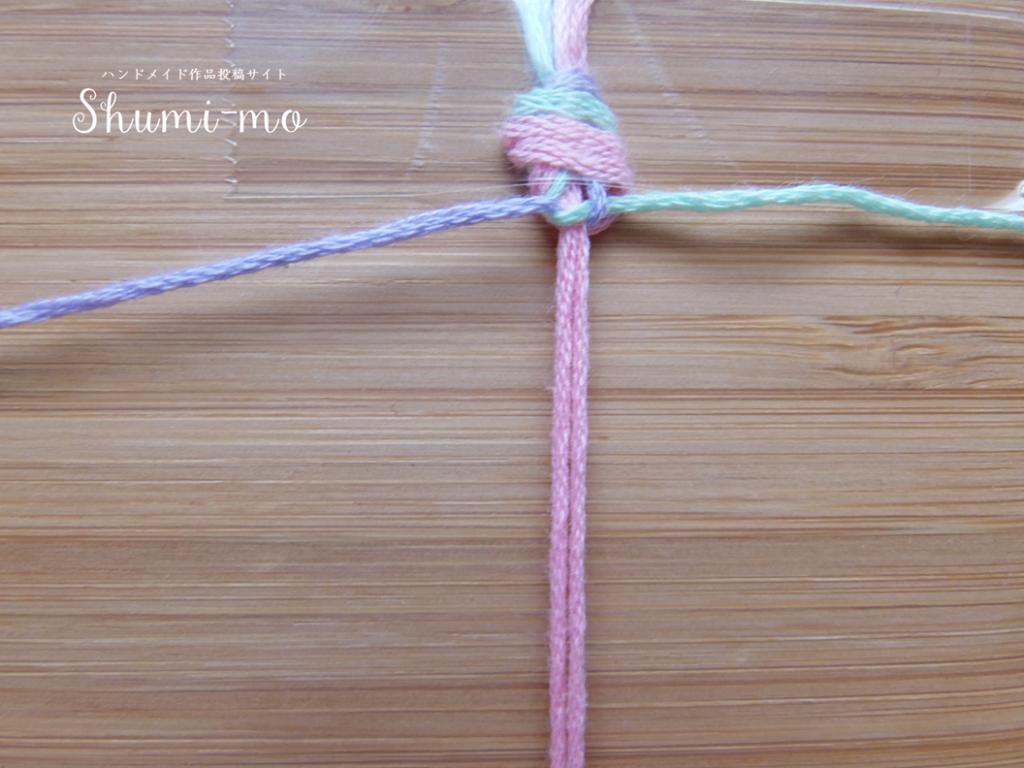 8ミサンガ平織り編み方