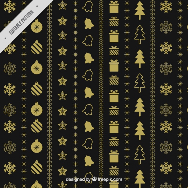 黒ブラッククリスマスラッピングペーパー包装紙無料パターン素材