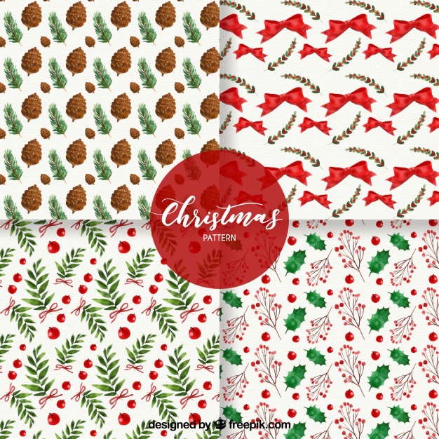 20水彩アートクリスマスラッピングペーパー包装紙無料パターン素材