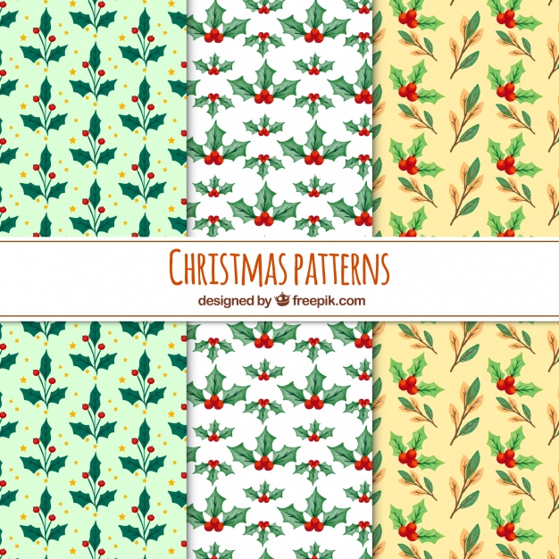 25水彩アートクリスマスラッピングペーパー包装紙無料パターン素材