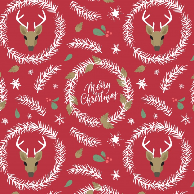 6レッド赤クリスマスラッピングペーパー包装紙無料パターン素材