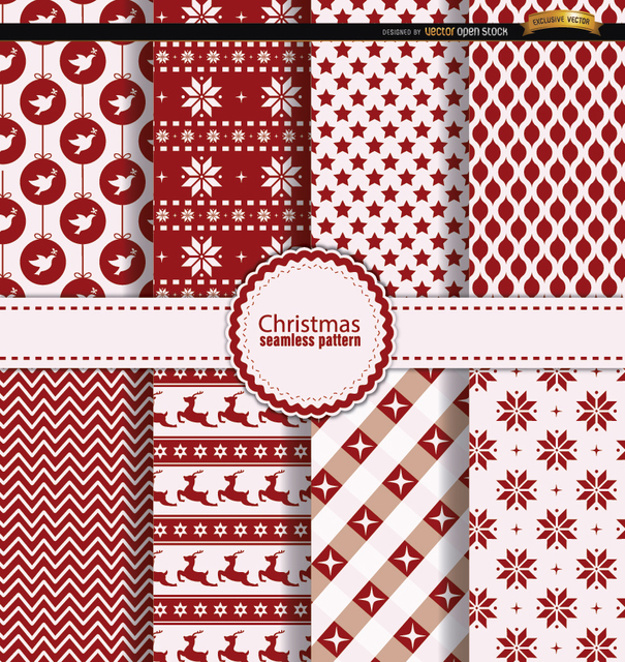 8レッド赤クリスマスラッピングペーパー包装紙無料パターン素材