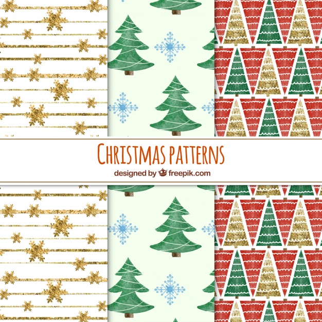 9水彩アートクリスマスラッピングペーパー包装紙無料パターン素材
