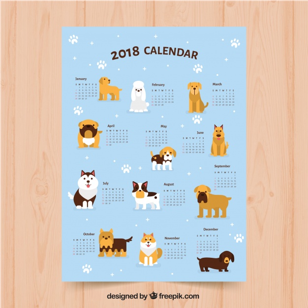 １７2018年カレンダー無料ダウンロード素材