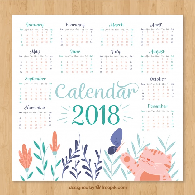 １２2018年カレンダー無料ダウンロード素材