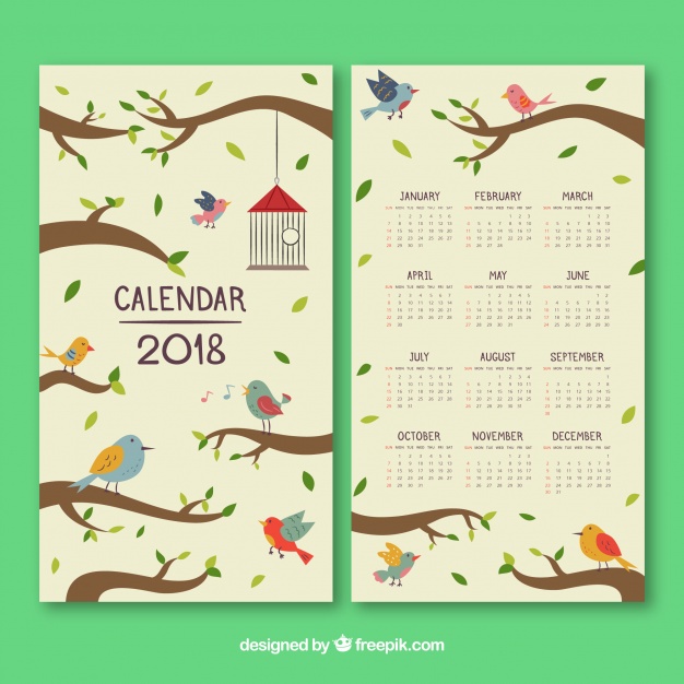 １５2018年カレンダー無料ダウンロード素材