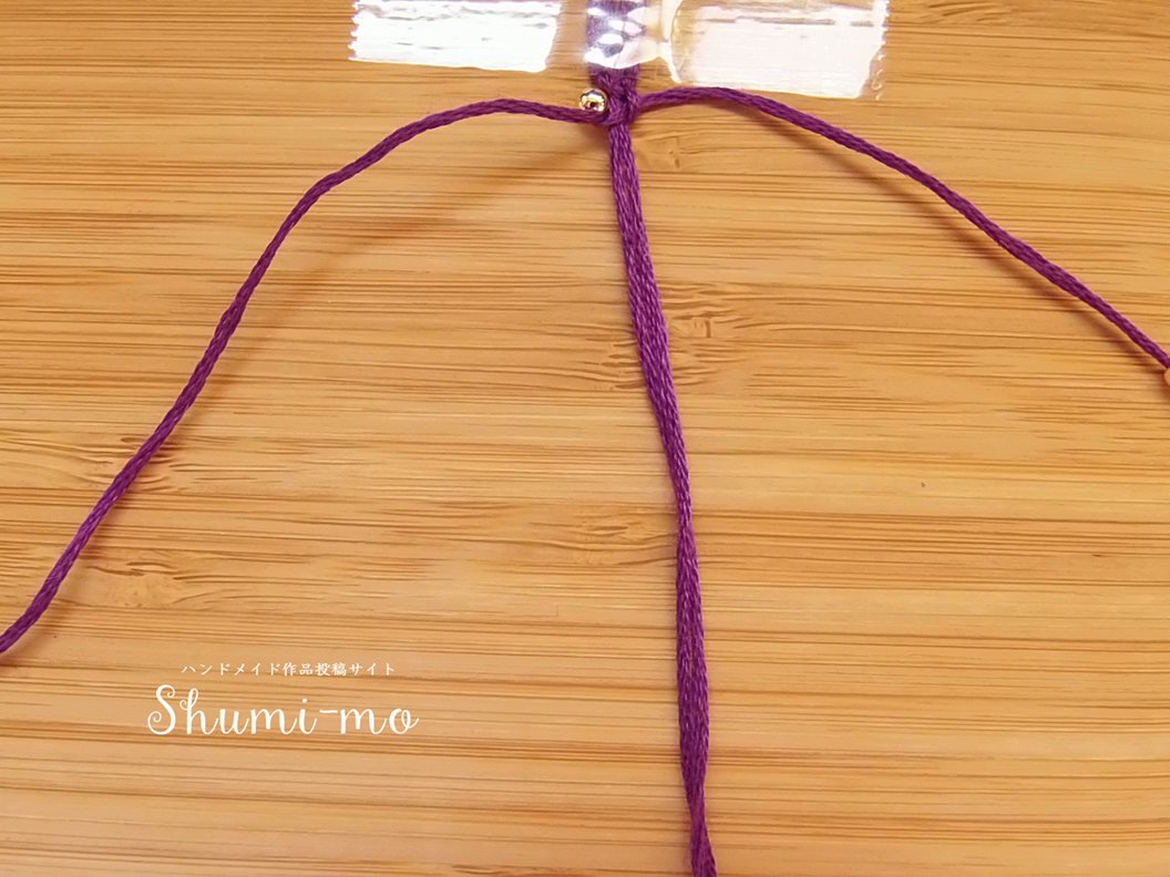 金ビーズのブレスレットの作り方20