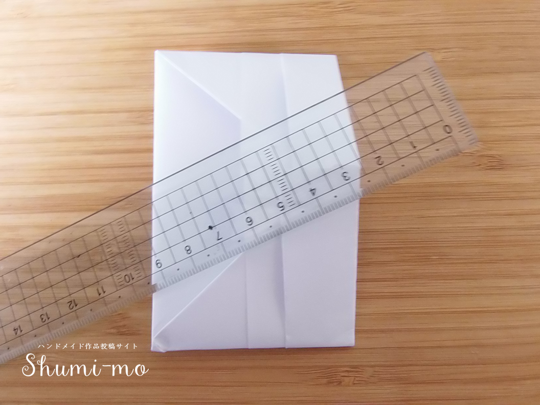 A4用紙の熨斗付きぽち袋の折り方13